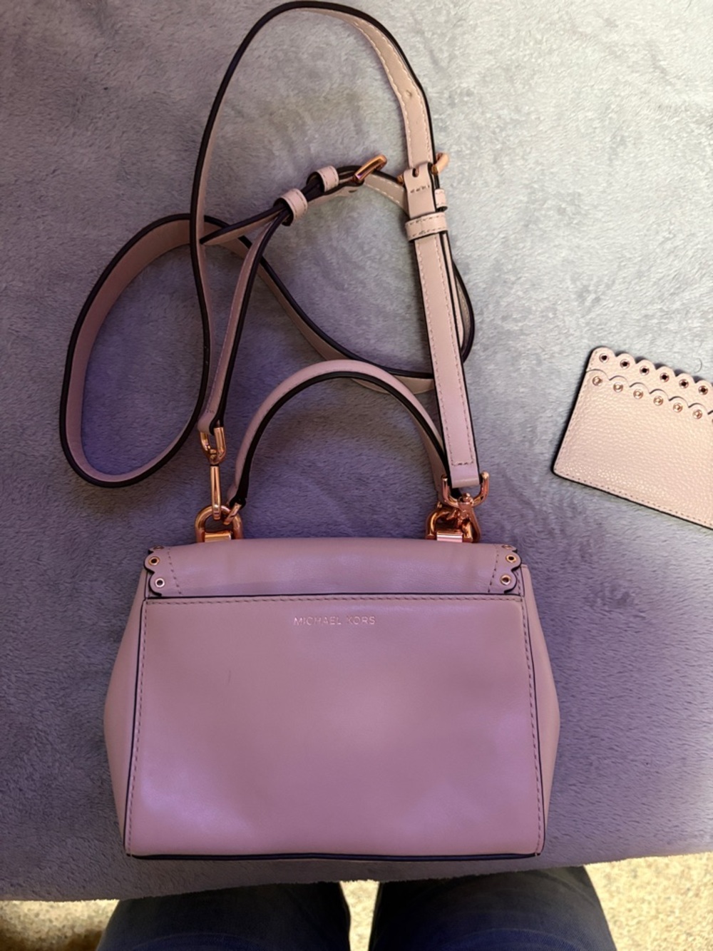 Michael Kors Blush Scalloped Top-Handle Mini Crossbody with Cardholder - Picture 5 of 7